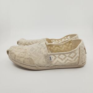 TOMS Alpargata Slip‎ On Womens 5.5 Beige Flats Casual 10017820